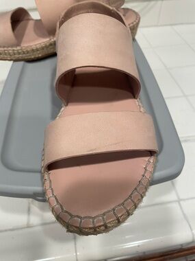 Cole Haan Zero Grand Mahogany Rose Leather Espadrille Slide Sandals 8-1/2B